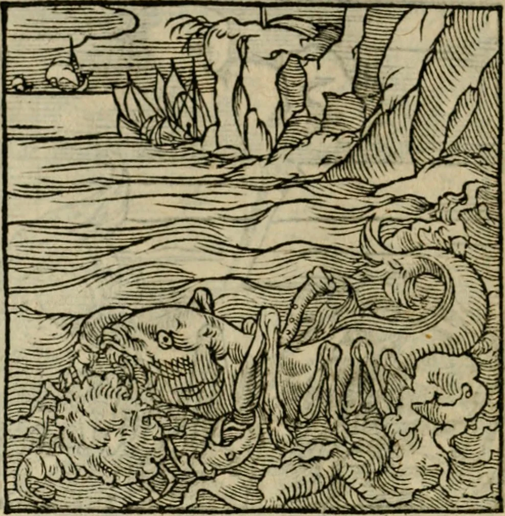 An illustration from Orvs Apollo de Ægypte De la signification des notes hieroglyphiques des Aegyptiens : cest a dire des figures par les quelles ilz escripuoient leurs mysteres secretz, & les choses sainctes & diuines, 1543, leaf 191