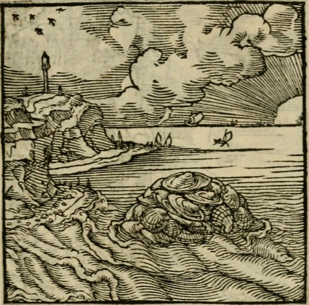 An illustration from Orvs Apollo de Ægypte De la signification des notes hieroglyphiques des Aegyptiens : cest a dire des figures par les quelles ilz escripuoient leurs mysteres secretz, & les choses sainctes & diuines, 1543, leaf 192