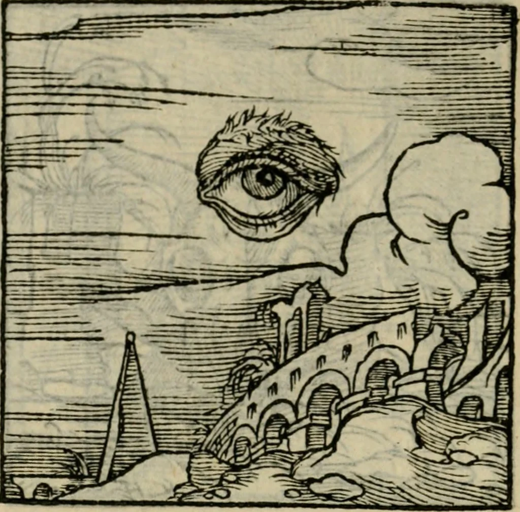 An illustration from Orvs Apollo de Ægypte De la signification des notes hieroglyphiques des Aegyptiens : cest a dire des figures par les quelles ilz escripuoient leurs mysteres secretz, & les choses sainctes & diuines, 1543, leaf 211