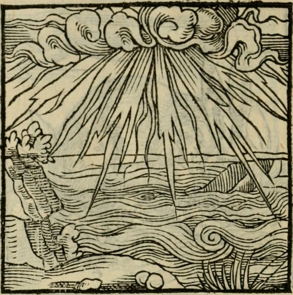 An illustration from Orvs Apollo de Ægypte De la signification des notes hieroglyphiques des Aegyptiens : cest a dire des figures par les quelles ilz escripuoient leurs mysteres secretz, & les choses sainctes & diuines, 1543, leaf 45