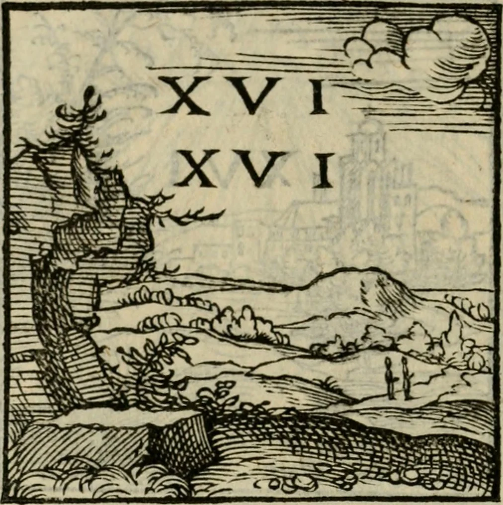 An illustration from Orvs Apollo de Ægypte De la signification des notes hieroglyphiques des Aegyptiens : cest a dire des figures par les quelles ilz escripuoient leurs mysteres secretz, & les choses sainctes & diuines, 1543, leaf 47