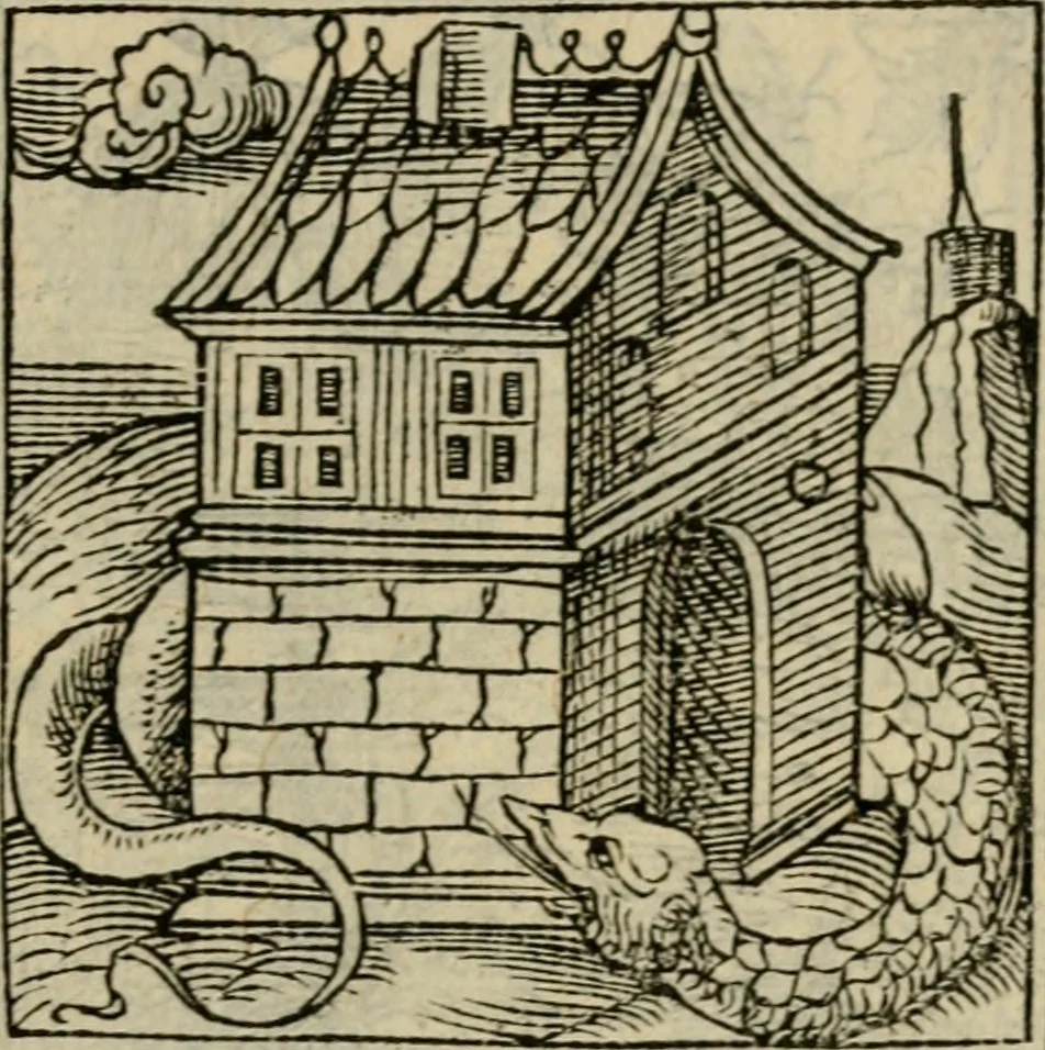 An illustration from Orvs Apollo de Ægypte De la signification des notes hieroglyphiques des Aegyptiens : cest a dire des figures par les quelles ilz escripuoient leurs mysteres secretz, & les choses sainctes & diuines, 1543, leaf 78