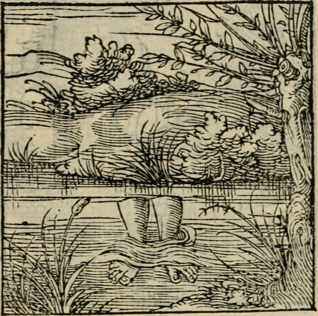 An illustration from Orvs Apollo de Ægypte De la signification des notes hieroglyphiques des Aegyptiens : cest a dire des figures par les quelles ilz escripuoient leurs mysteres secretz, & les choses sainctes & diuines, 1543, leaf 82