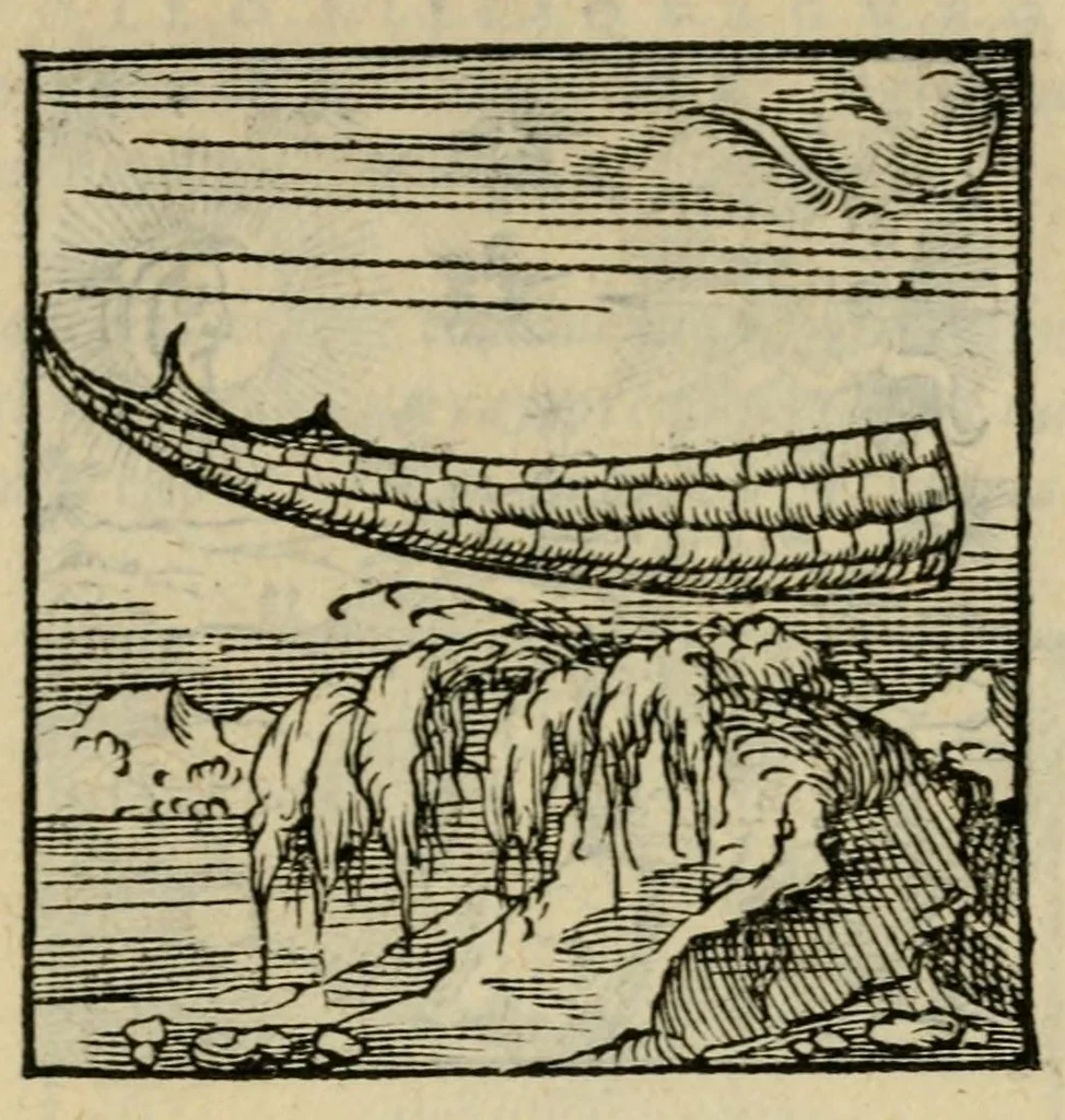 An illustration from Orvs Apollo de Ægypte De la signification des notes hieroglyphiques des Aegyptiens : cest a dire des figures par les quelles ilz escripuoient leurs mysteres secretz, & les choses sainctes & diuines, 1543, leaf 87