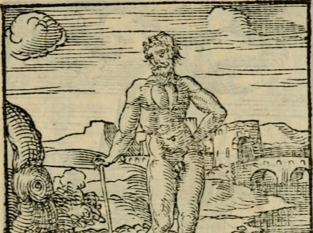 An illustration from Orvs Apollo de Ægypte De la signification des notes hieroglyphiques des Aegyptiens : cest a dire des figures par les quelles ilz escripuoient leurs mysteres secretz, & les choses sainctes & diuines, 1543, leaf 90