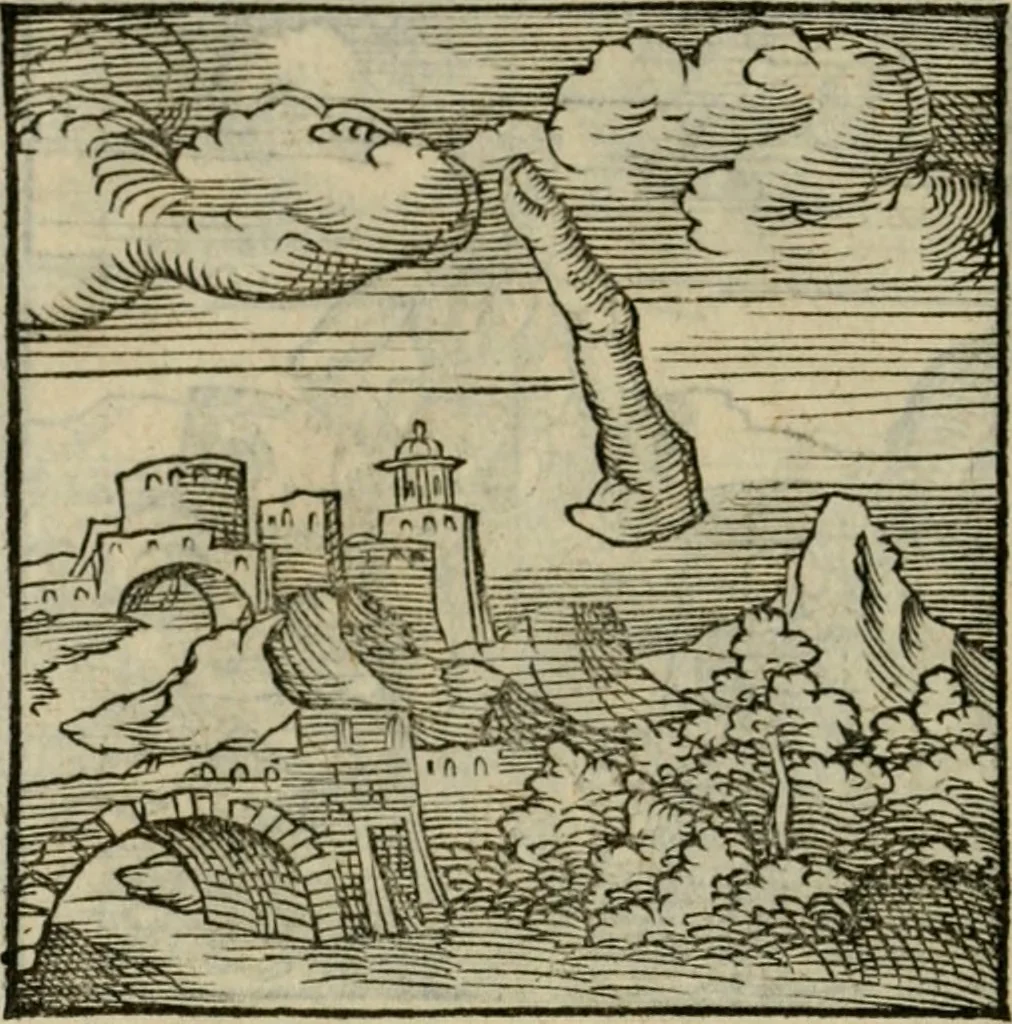 An illustration from Orvs Apollo de Ægypte De la signification des notes hieroglyphiques des Aegyptiens : cest a dire des figures par les quelles ilz escripuoient leurs mysteres secretz, & les choses sainctes & diuines, 1543, leaf 91