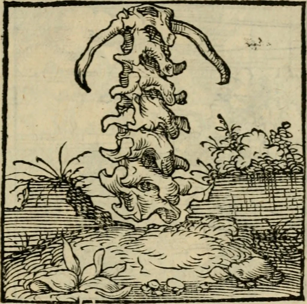 An illustration from Orvs Apollo de Ægypte De la signification des notes hieroglyphiques des Aegyptiens : cest a dire des figures par les quelles ilz escripuoient leurs mysteres secretz, & les choses sainctes & diuines, 1543, leaf 94