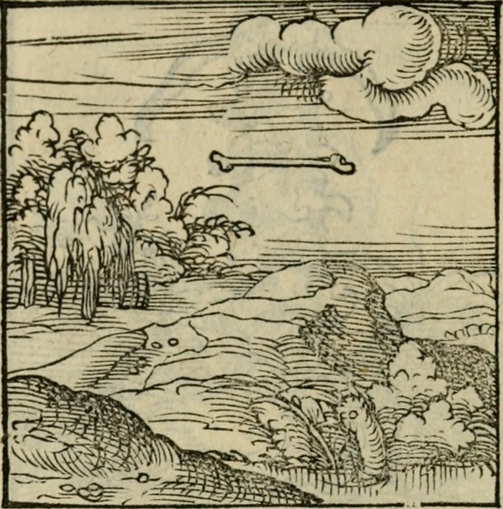 An illustration from Orvs Apollo de Ægypte De la signification des notes hieroglyphiques des Aegyptiens : cest a dire des figures par les quelles ilz escripuoient leurs mysteres secretz, & les choses sainctes & diuines, 1543, leaf 95