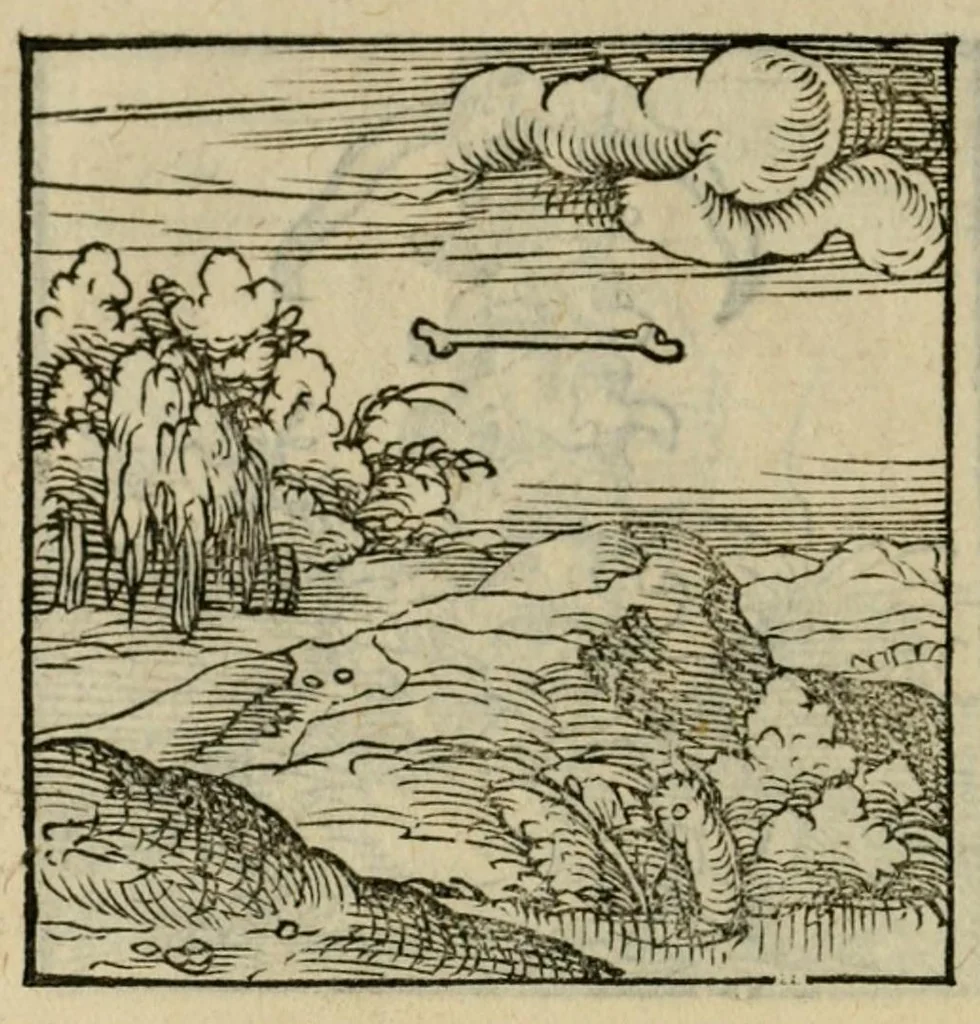 An illustration from Orvs Apollo de Ægypte De la signification des notes hieroglyphiques des Aegyptiens : cest a dire des figures par les quelles ilz escripuoient leurs mysteres secretz, & les choses sainctes & diuines, 1543, leaf 96