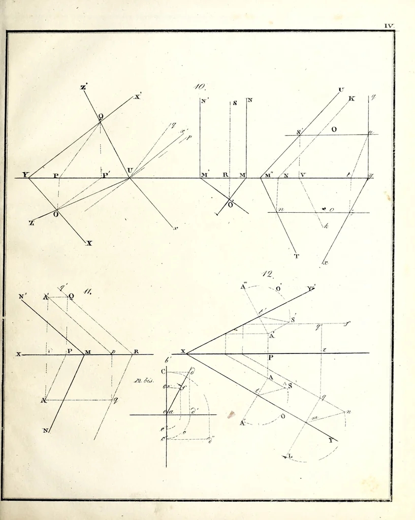 An illustration from Osnovaniia nachertatelnoi geometrii, 1834, leaf 240