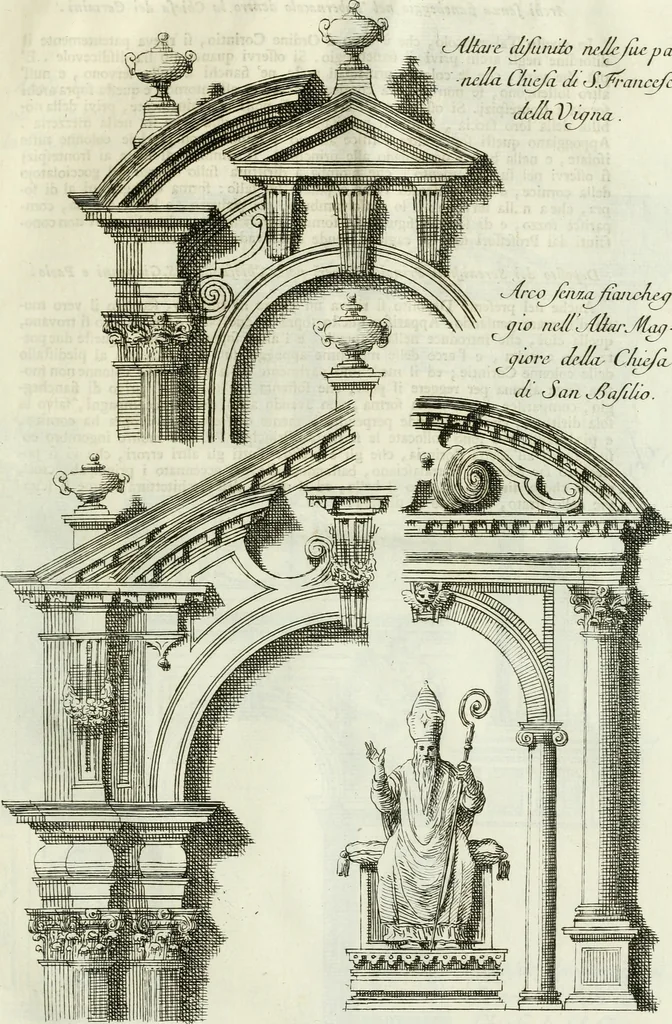 An illustration from Osservazioni di Antonio Visentini, architetto veneto, che servono di continuazione al Trattato di Teofilo Gallaccini sopra gli errori degli architetti, 1771, leaf 114