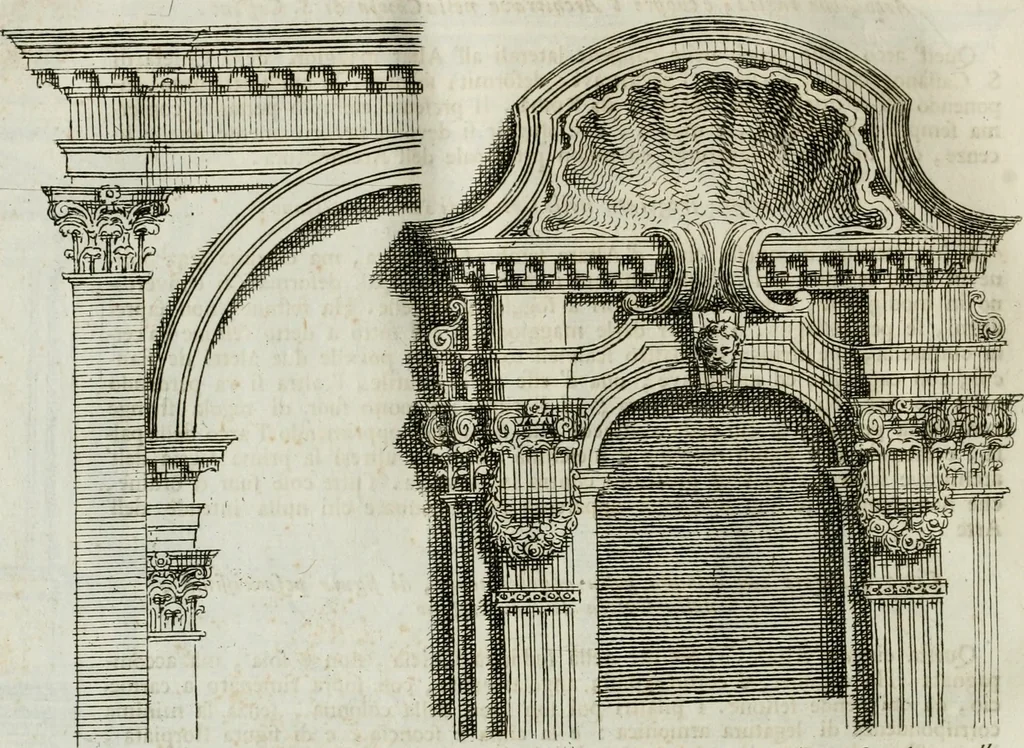 An illustration from Osservazioni di Antonio Visentini, architetto veneto, che servono di continuazione al Trattato di Teofilo Gallaccini sopra gli errori degli architetti, 1771, leaf 93