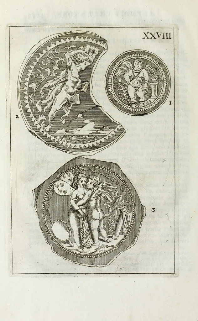 An illustration from Osservazioni sopra alcuni frammenti di vasi antichi di vetro ornati di figure trovati ne'cimiteri di Roma, 1716, leaf 279