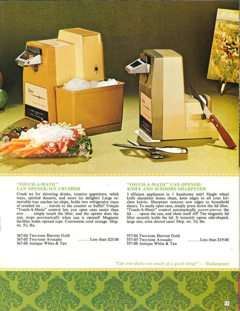 An illustration from Oster Kitchen Appliances 1972, 1972, leaf 12