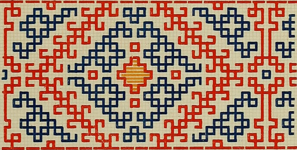 An illustration from Osztyák himzések = Ostjakische Stickereien, 1921, leaf 18