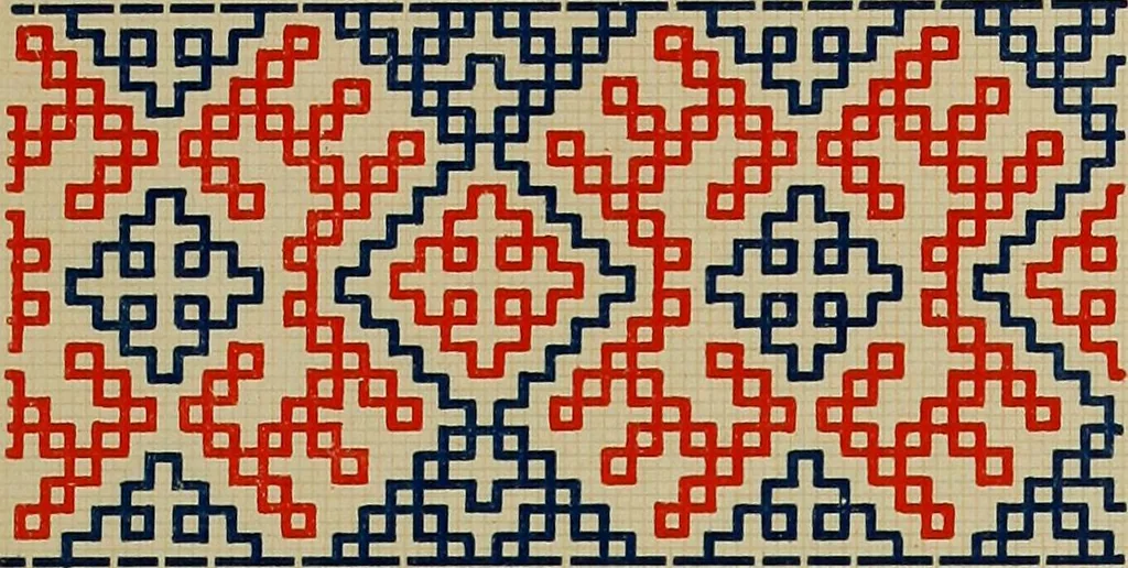 An illustration from Osztyák himzések = Ostjakische Stickereien, 1921, leaf 18