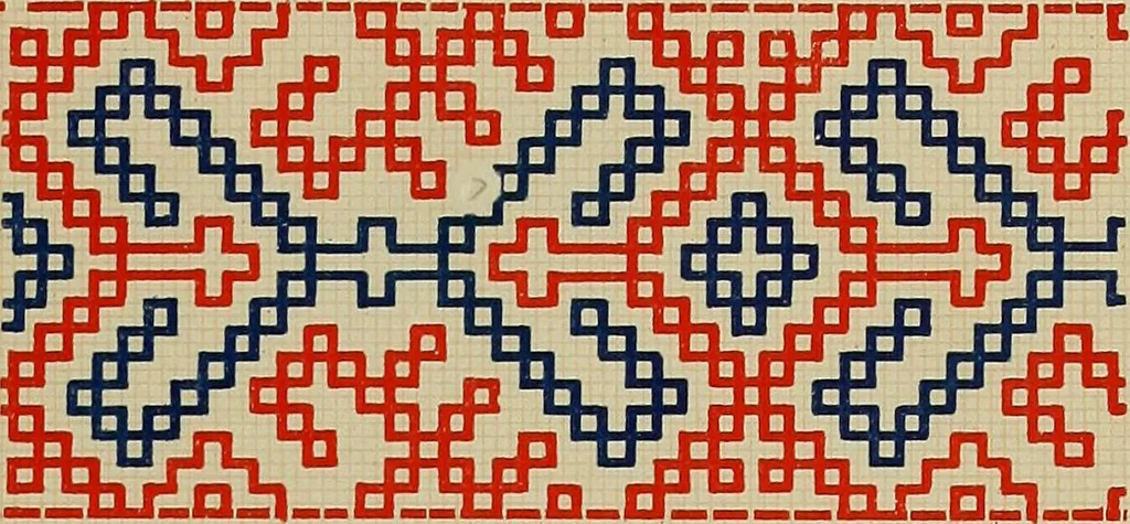 An illustration from Osztyák himzések = Ostjakische Stickereien, 1921, leaf 18