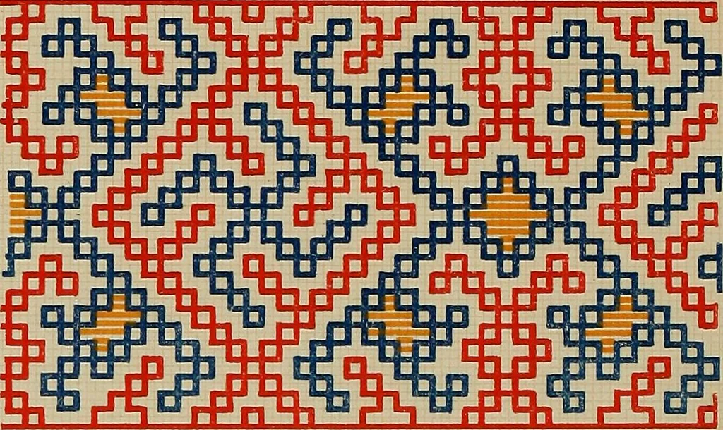 An illustration from Osztyák himzések = Ostjakische Stickereien, 1921, leaf 21
