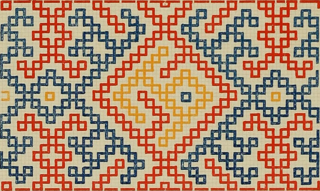An illustration from Osztyák himzések = Ostjakische Stickereien, 1921, leaf 21