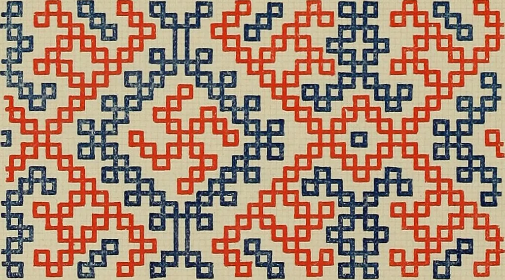 An illustration from Osztyák himzések = Ostjakische Stickereien, 1921, leaf 21