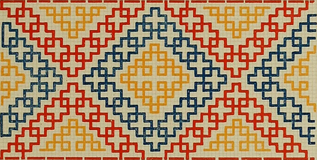 An illustration from Osztyák himzések = Ostjakische Stickereien, 1921, leaf 22