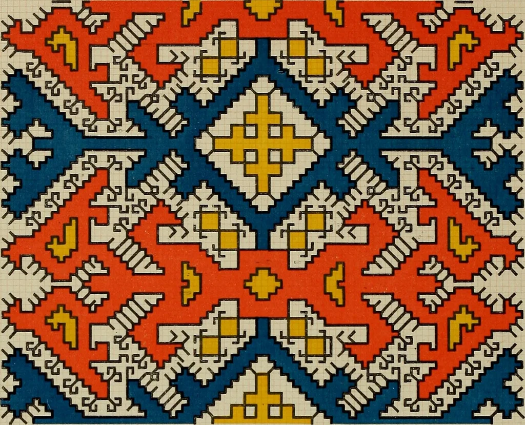 An illustration from Osztyák himzések = Ostjakische Stickereien, 1921, leaf 45