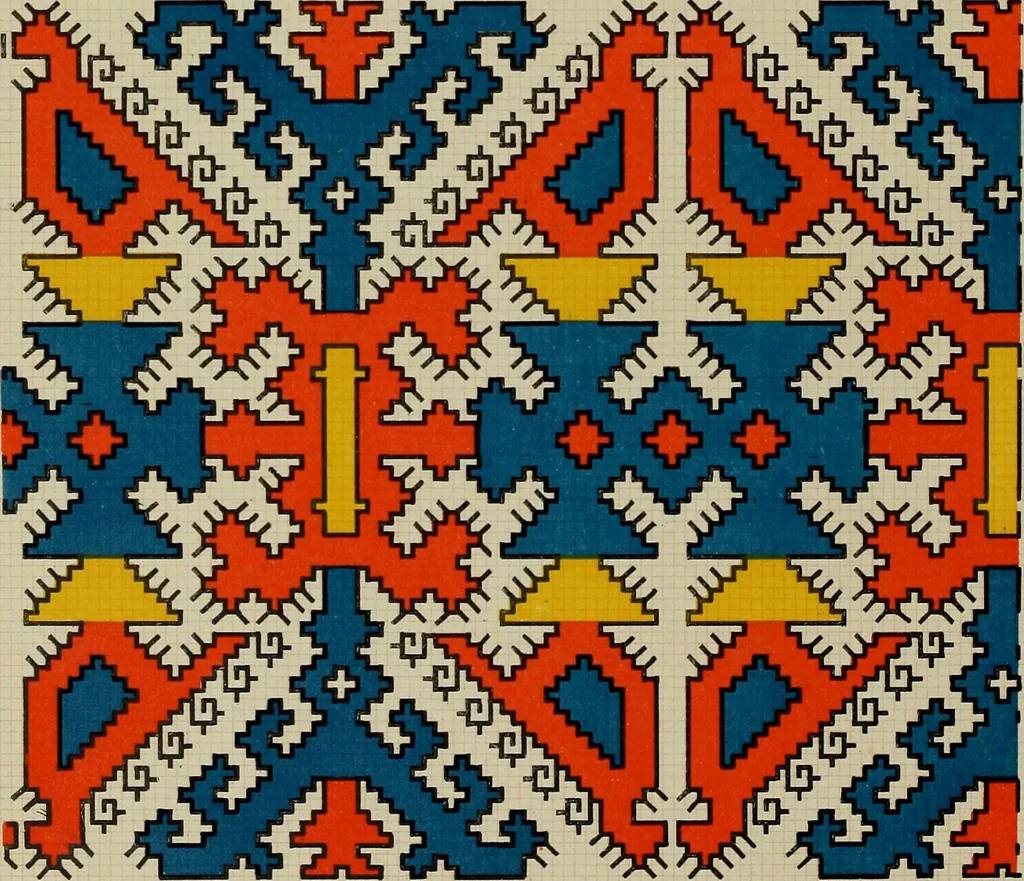 An illustration from Osztyák himzések = Ostjakische Stickereien, 1921, leaf 45