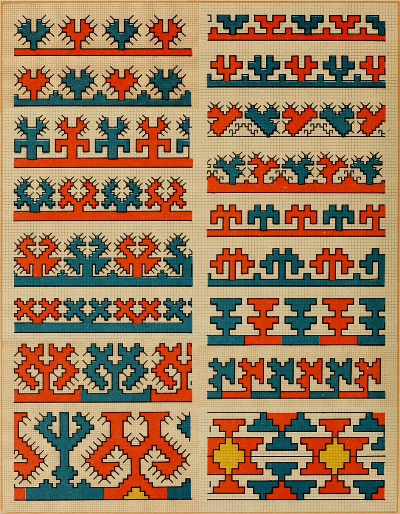 An illustration from Osztyák himzések = Ostjakische Stickereien, 1921, leaf 65