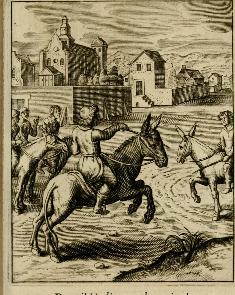 An illustration from Othonis VaenI Emblemata Horatiana : imaginibus in aes incisis : atque latino, germanico, gallico et belgico carmine illustrata, 1684, leaf 132