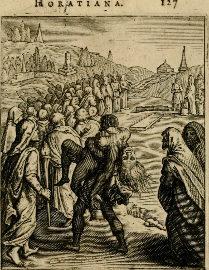An illustration from Othonis VaenI Emblemata Horatiana : imaginibus in aes incisis : atque latino, germanico, gallico et belgico carmine illustrata, 1684, leaf 148