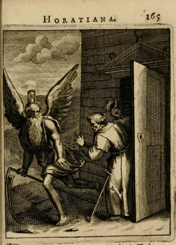 An illustration from Othonis VaenI Emblemata Horatiana : imaginibus in aes incisis : atque latino, germanico, gallico et belgico carmine illustrata, 1684, leaf 186
