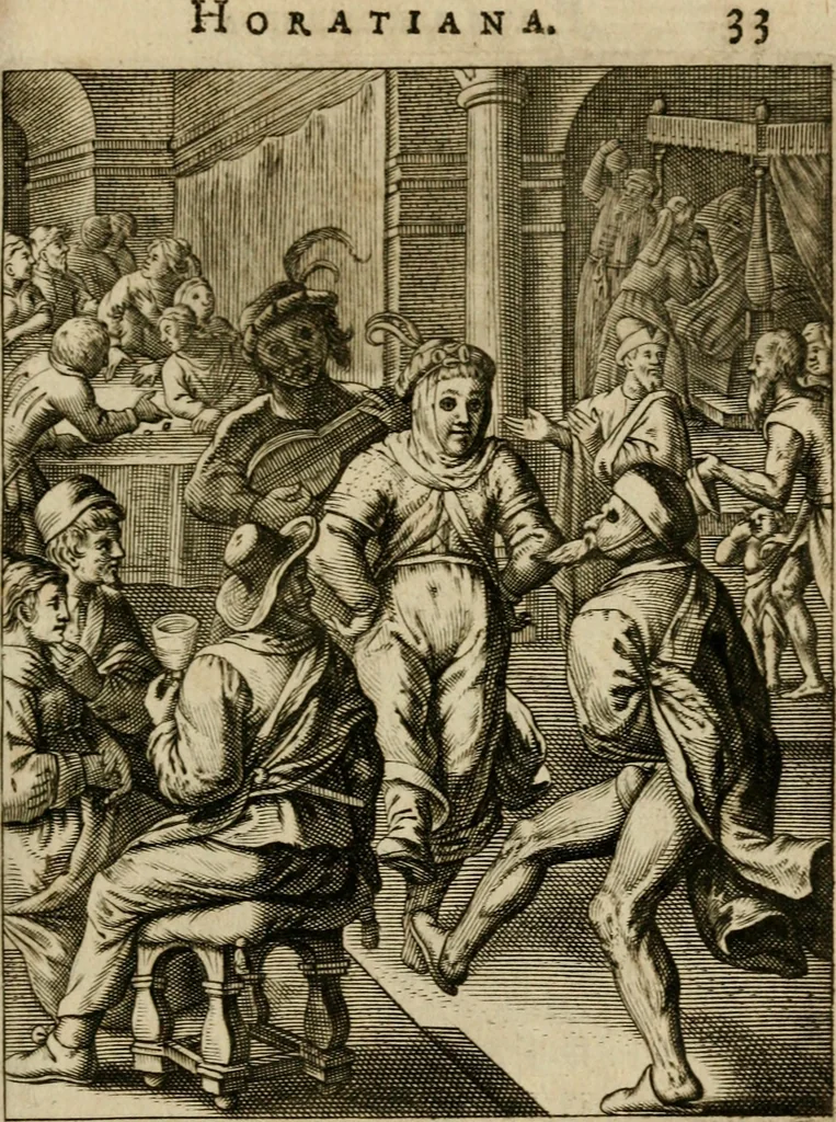 An illustration from Othonis VaenI Emblemata Horatiana : imaginibus in aes incisis : atque latino, germanico, gallico et belgico carmine illustrata, 1684, leaf 54