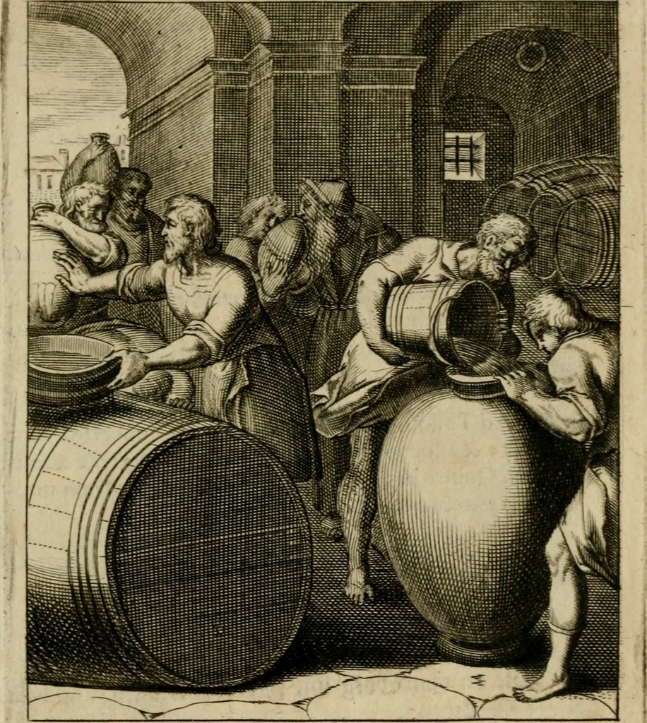 An illustration from Othonis VaenI Emblemata Horatiana : imaginibus in aes incisis : atque latino, germanico, gallico et belgico carmine illustrata, 1684, leaf 60
