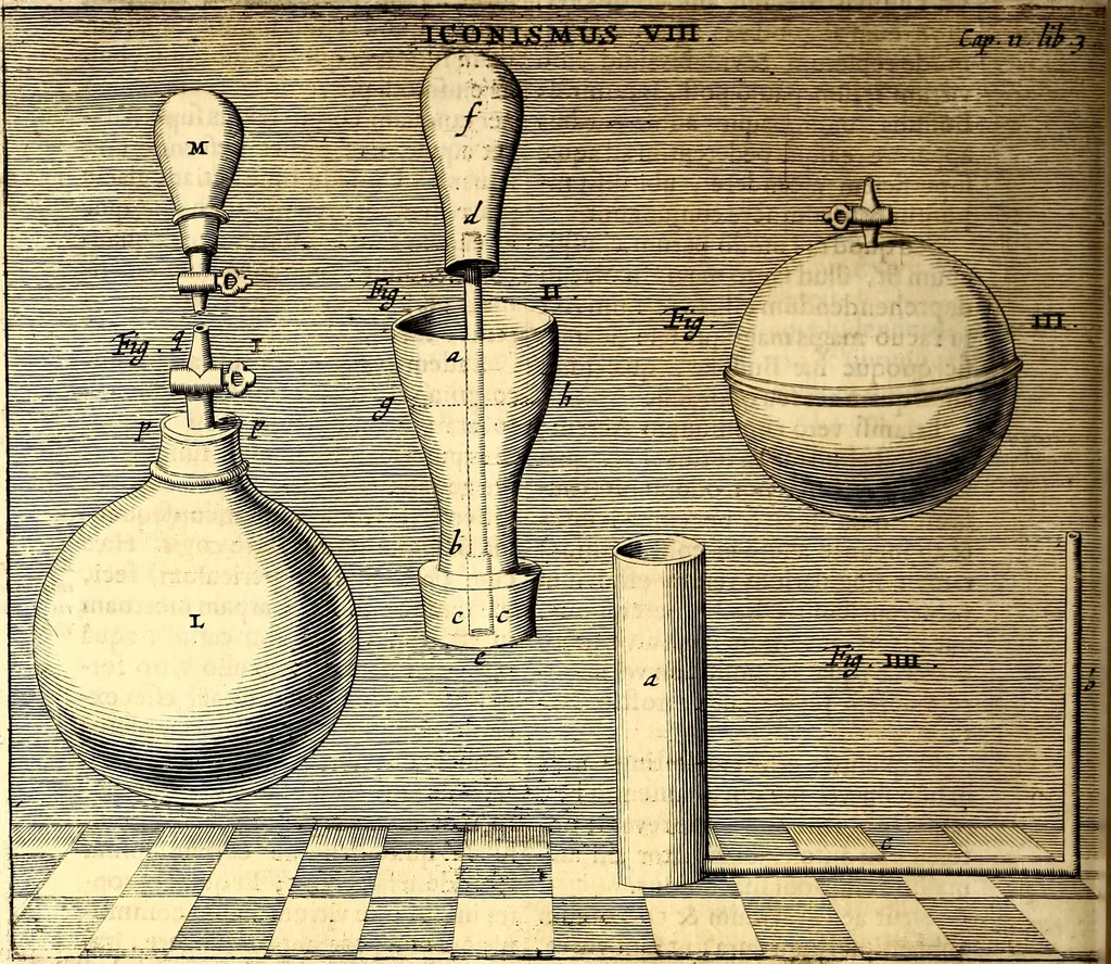 An illustration from Ottonis de Guericke Experimenta nova (ut vocantur) Magdeburgica de vacuo spatio, 1672, leaf 115