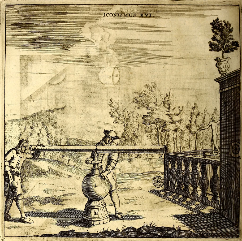 An illustration from Ottonis de Guericke Experimenta nova (ut vocantur) Magdeburgica de vacuo spatio, 1672, leaf 145