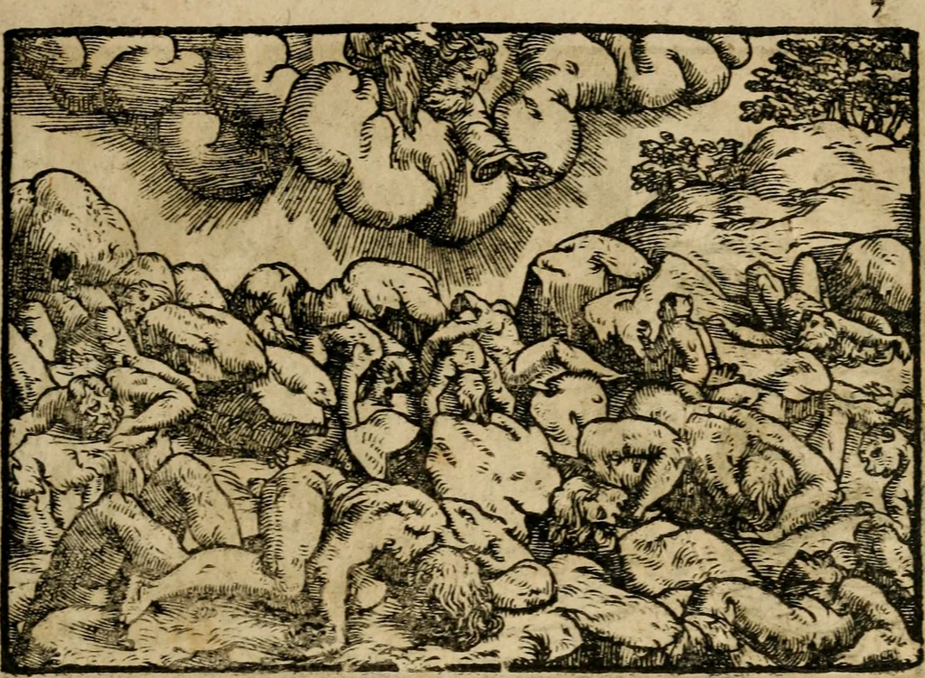 An illustration from Ouidio istorico, politico, morale : breuemente spiegato, e delineato con artificiose figure, accresciuta questa quinta impressione di nuoue allegorie, 1696, leaf 10