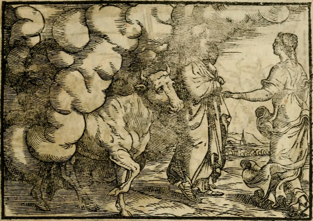 An illustration from Ouidio istorico, politico, morale : breuemente spiegato, e delineato con artificiose figure, accresciuta questa quinta impressione di nuoue allegorie, 1696, leaf 14