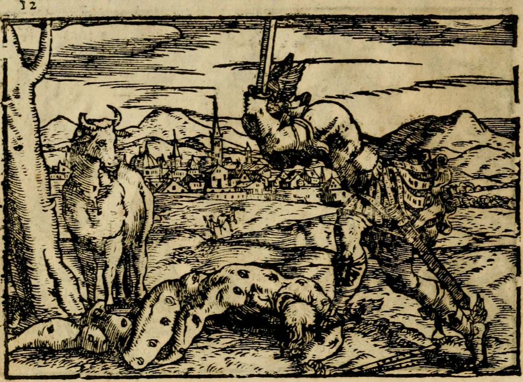 An illustration from Ouidio istorico, politico, morale : breuemente spiegato, e delineato con artificiose figure, accresciuta questa quinta impressione di nuoue allegorie, 1696, leaf 15