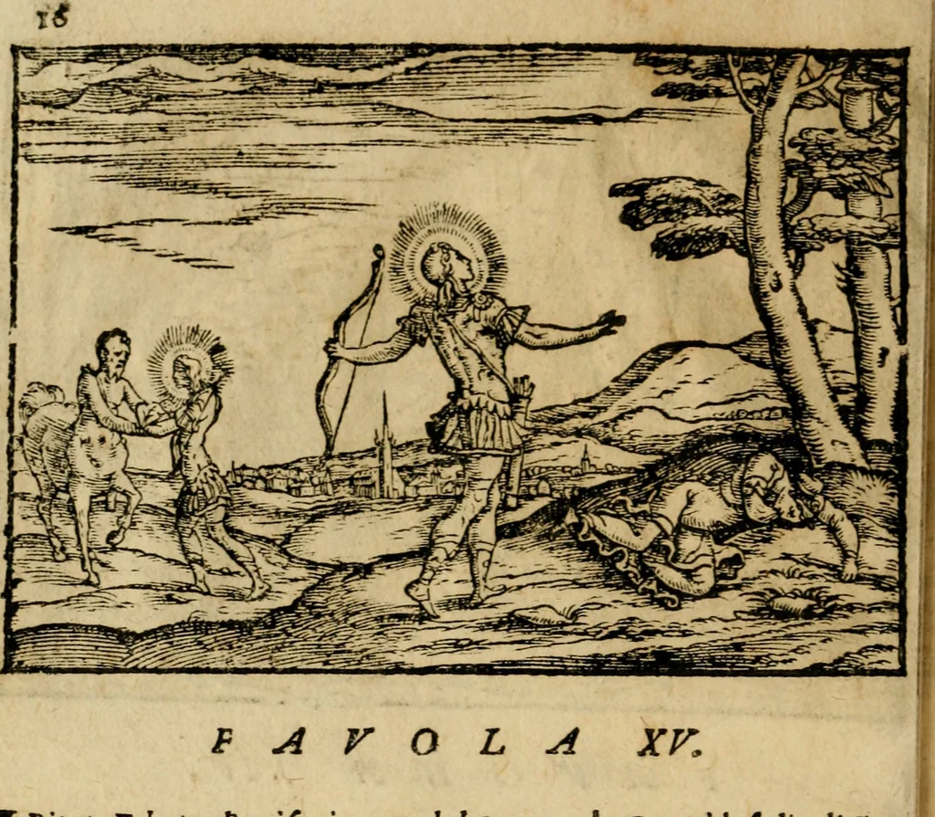 An illustration from Ouidio istorico, politico, morale : breuemente spiegato, e delineato con artificiose figure, accresciuta questa quinta impressione di nuoue allegorie, 1696, leaf 19