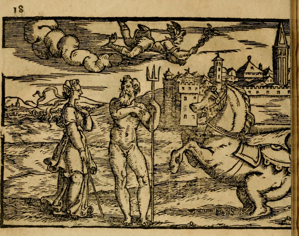 An illustration from Ouidio istorico, politico, morale : breuemente spiegato, e delineato con artificiose figure, accresciuta questa quinta impressione di nuoue allegorie, 1696, leaf 21