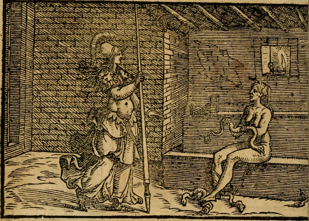 An illustration from Ouidio istorico, politico, morale : breuemente spiegato, e delineato con artificiose figure, accresciuta questa quinta impressione di nuoue allegorie, 1696, leaf 23
