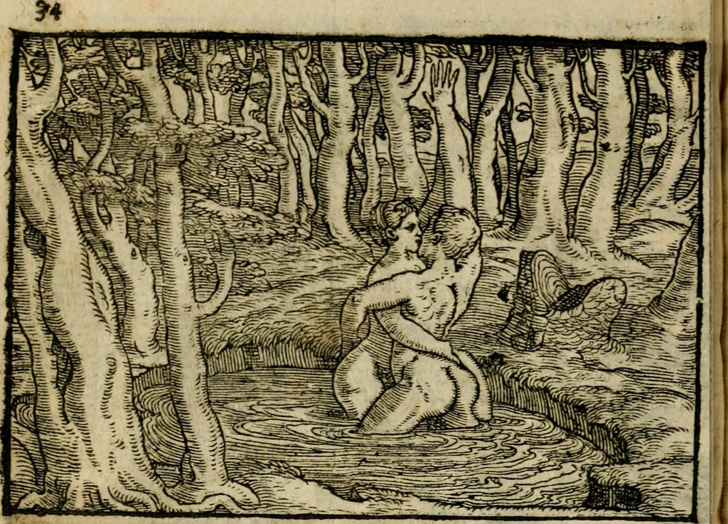 An illustration from Ouidio istorico, politico, morale : breuemente spiegato, e delineato con artificiose figure, accresciuta questa quinta impressione di nuoue allegorie, 1696, leaf 37
