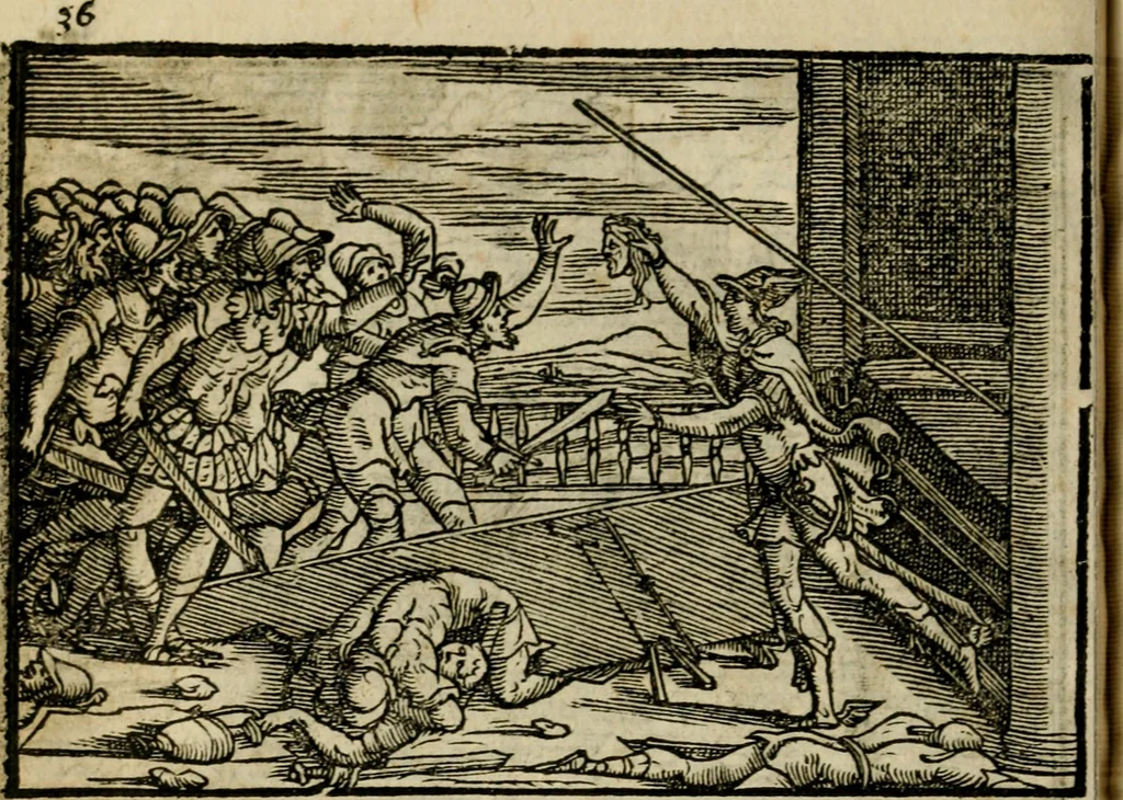 An illustration from Ouidio istorico, politico, morale : breuemente spiegato, e delineato con artificiose figure, accresciuta questa quinta impressione di nuoue allegorie, 1696, leaf 39