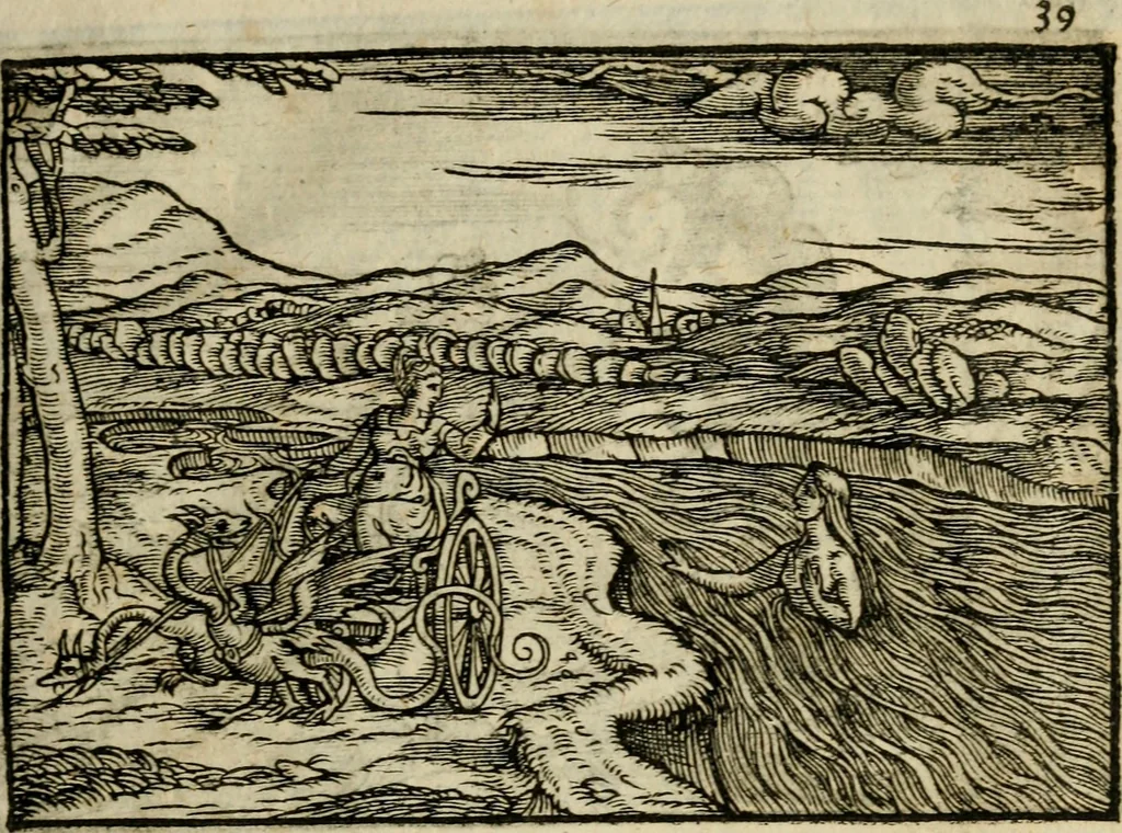 An illustration from Ouidio istorico, politico, morale : breuemente spiegato, e delineato con artificiose figure, accresciuta questa quinta impressione di nuoue allegorie, 1696, leaf 42