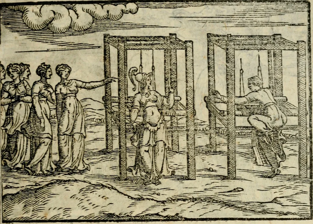An illustration from Ouidio istorico, politico, morale : breuemente spiegato, e delineato con artificiose figure, accresciuta questa quinta impressione di nuoue allegorie, 1696, leaf 46