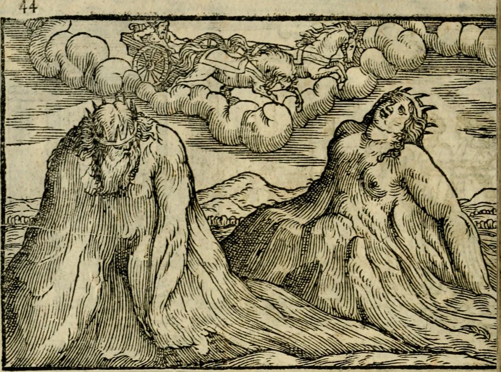 An illustration from Ouidio istorico, politico, morale : breuemente spiegato, e delineato con artificiose figure, accresciuta questa quinta impressione di nuoue allegorie, 1696, leaf 47