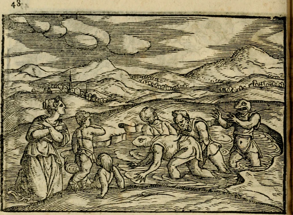 An illustration from Ouidio istorico, politico, morale : breuemente spiegato, e delineato con artificiose figure, accresciuta questa quinta impressione di nuoue allegorie, 1696, leaf 51