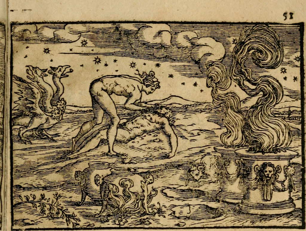 An illustration from Ouidio istorico, politico, morale : breuemente spiegato, e delineato con artificiose figure, accresciuta questa quinta impressione di nuoue allegorie, 1696, leaf 54