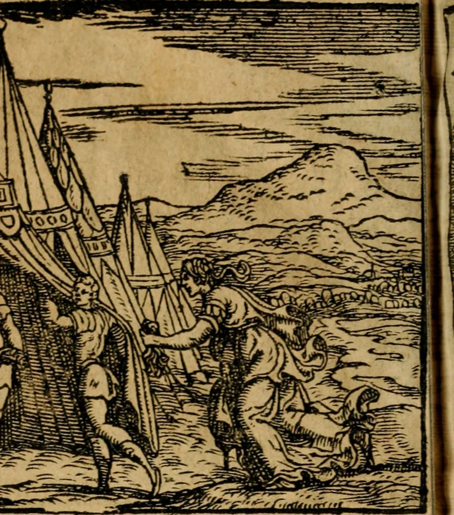 An illustration from Ouidio istorico, politico, morale : breuemente spiegato, e delineato con artificiose figure, accresciuta questa quinta impressione di nuoue allegorie, 1696, leaf 59