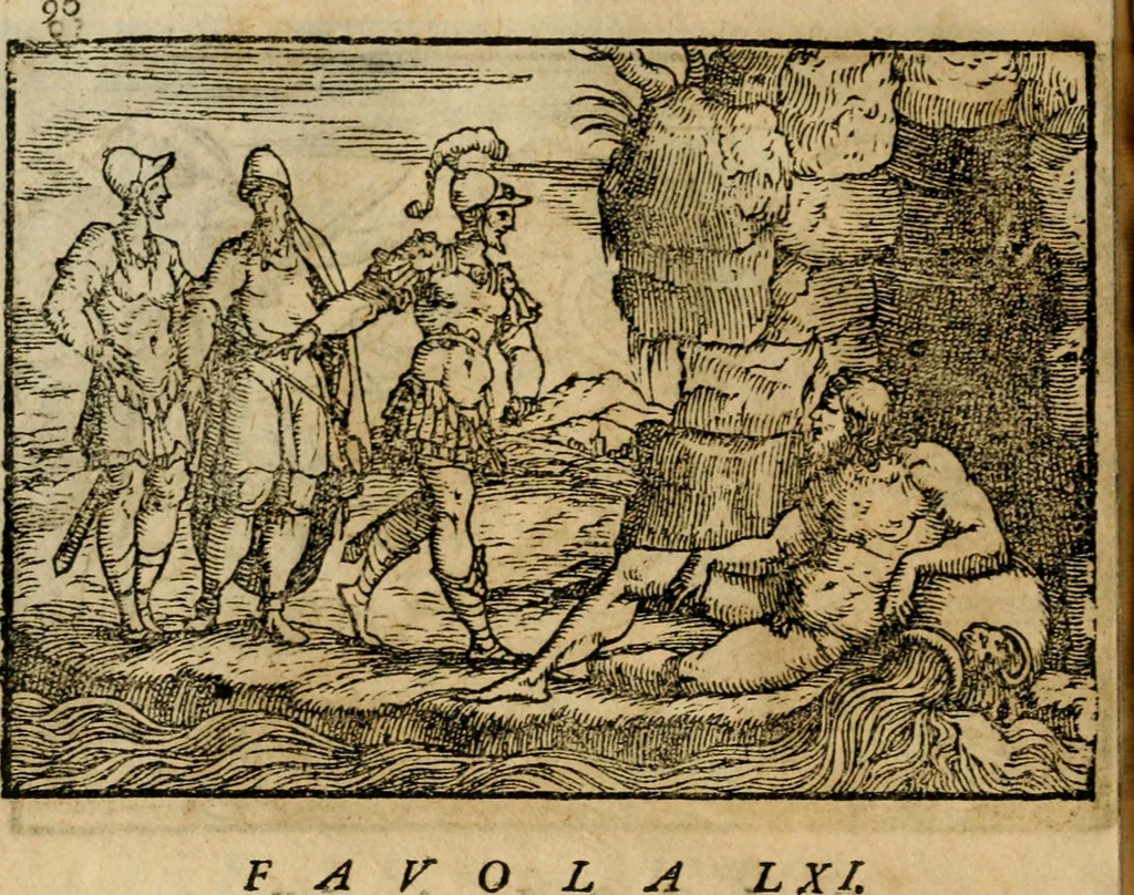 An illustration from Ouidio istorico, politico, morale : breuemente spiegato, e delineato con artificiose figure, accresciuta questa quinta impressione di nuoue allegorie, 1696, leaf 63